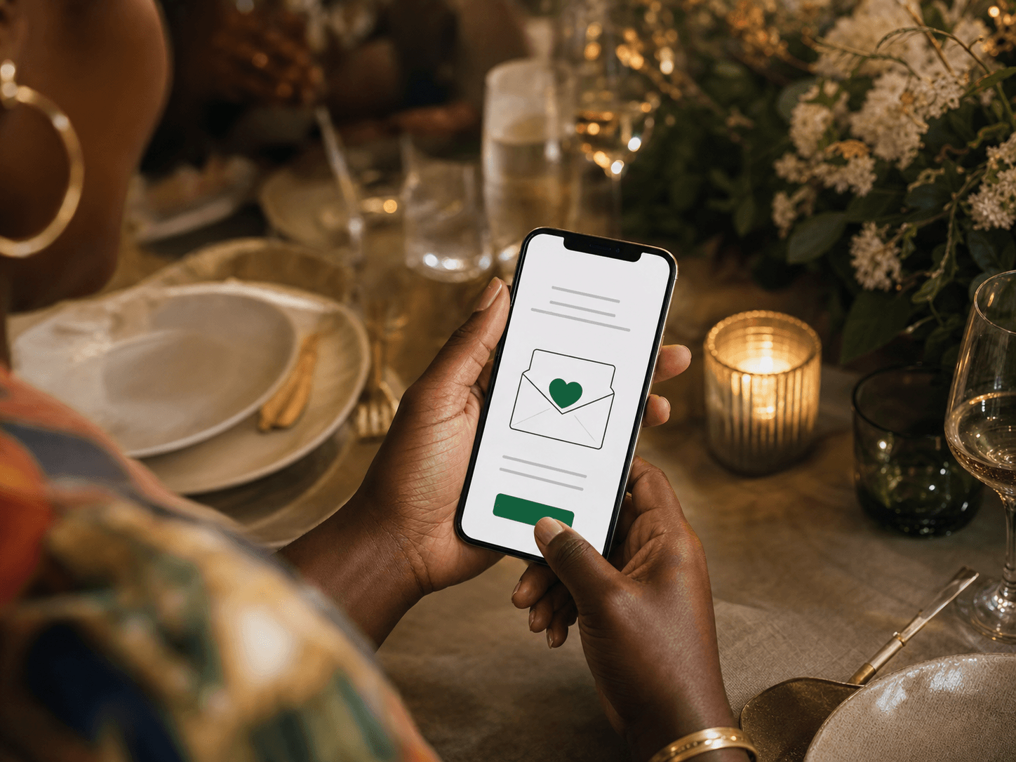 A guest opening a private invitation on a phone.